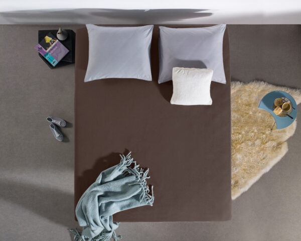 Enkel Jersey 135 gr. Hoeslaken Deep Taupe 80/100 x 200 - Afbeelding 5