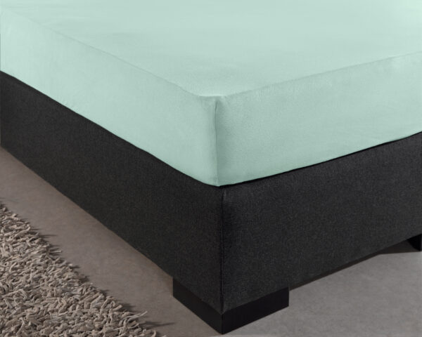 Enkel Jersey 135 gr. Hoeslaken Pastel Blauw 80/100 x 200 - Afbeelding 2