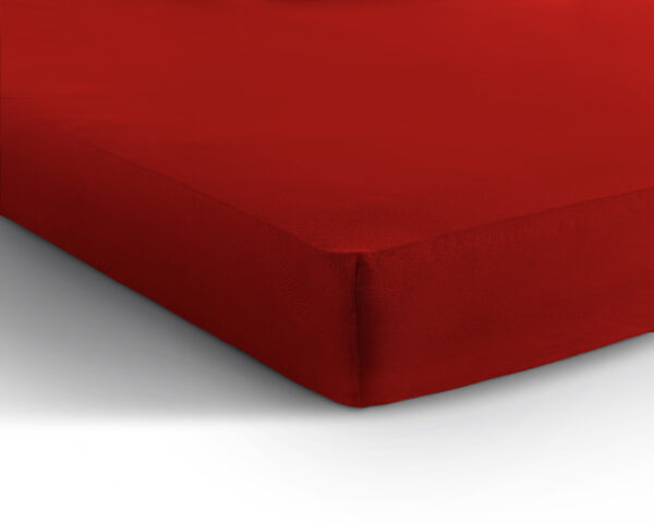Enkel Jersey 135 gr. Hoeslaken Rood 190/200 x 200/220 - Afbeelding 5