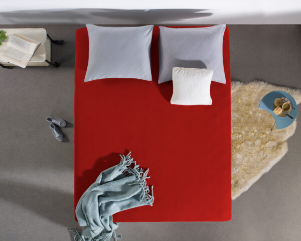 Enkel Jersey 135 gr. Hoeslaken Rood 80/100 x 200 - Afbeelding 2