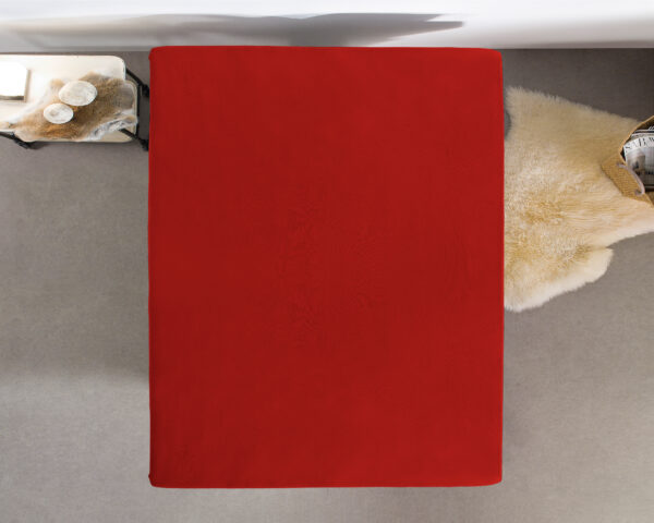 Enkel Jersey 135 gr. Hoeslaken Rood 80/100 x 200 - Afbeelding 3