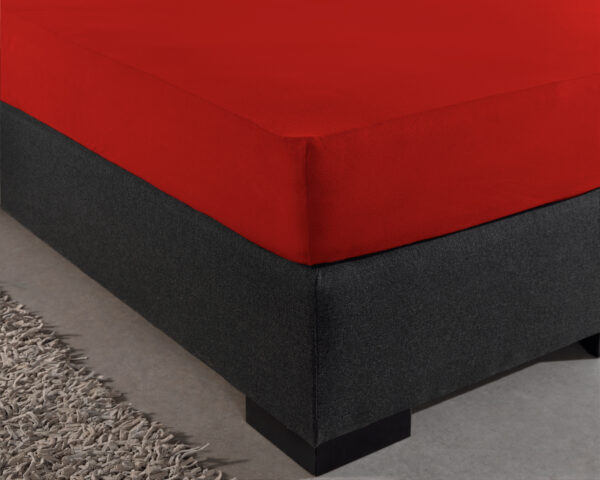 Enkel Jersey 135 gr. Hoeslaken Rood 80/100 x 200 - Afbeelding 4