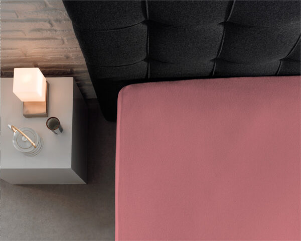Enkel Jersey 135 gr. Hoeslaken Roze 160/180 x 200 - Afbeelding 5