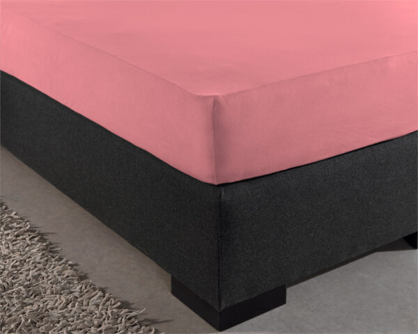 Enkel Jersey 135 gr. Hoeslaken Roze 190/200 x 200/220 - Afbeelding 2