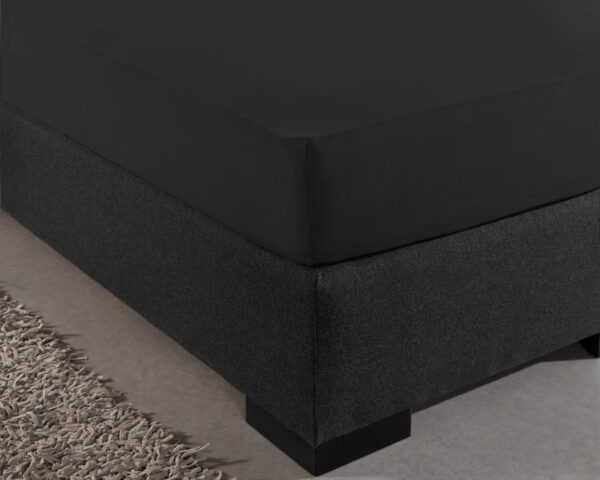 Enkel Jersey 135 gr. Hoeslaken Zwart 80/100 x 200 - Afbeelding 4