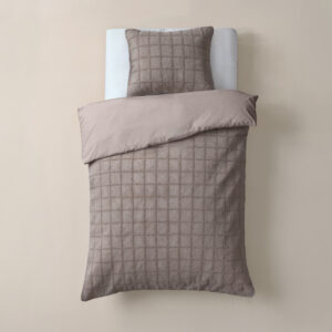 Faux Fur Check Taupe 140x200/220