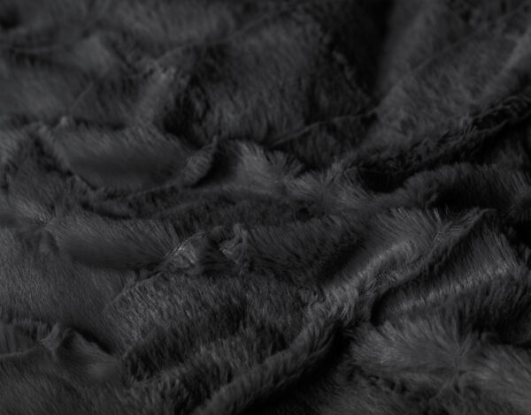 Faux Fur Check Zwart 240x200/220 - Afbeelding 5