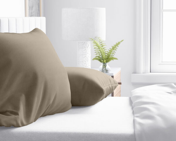 Flanel 2 in 1 Kussenslopen Taupe - Afbeelding 3