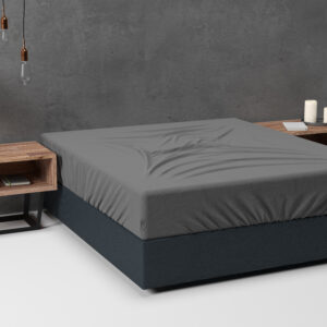 Flanel Basic Hoeslaken Antraciet 90 x 200