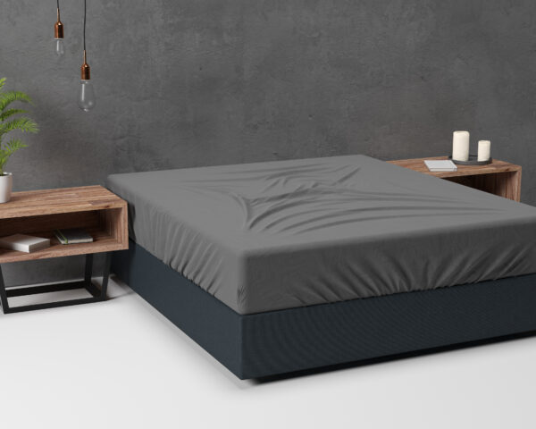Flanel Basic Hoeslaken Antraciet 90 x 200