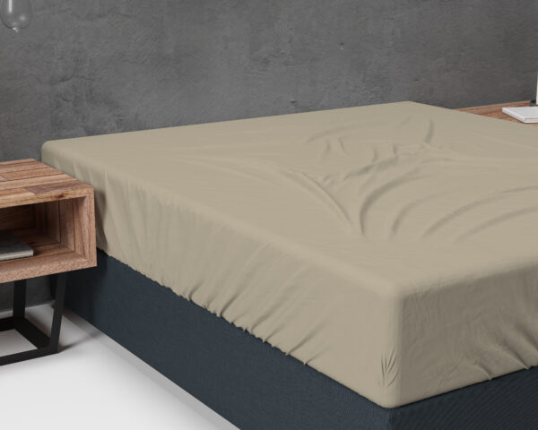 Flanel Basic Hoeslaken Taupe 140 x 200 - Afbeelding 3