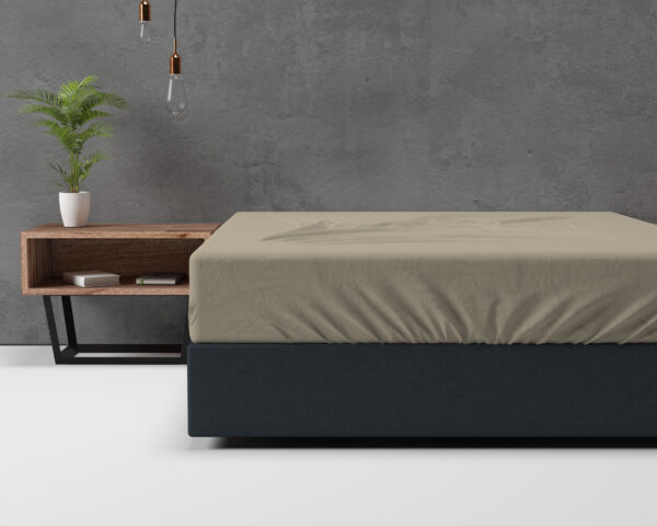 Flanel Basic Hoeslaken Taupe 90 x 200 - Afbeelding 2
