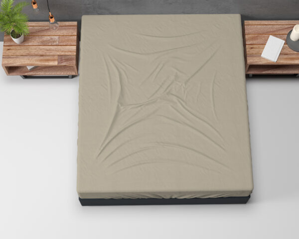 Flanel Basic Hoeslaken Taupe 90 x 200 - Afbeelding 4