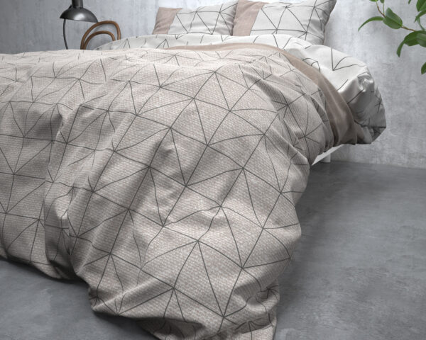 Flanel Gino Taupe 200 x 200/220 - Afbeelding 4