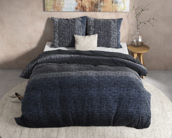 Flanel Gradient Knits Blauw 200 x 220 - Afbeelding 2