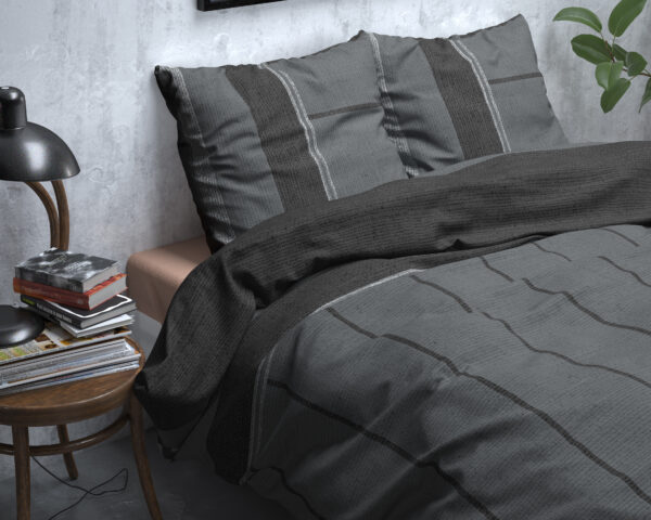 Flanel  Kees Antraciet 200 x 200/220 - Afbeelding 3