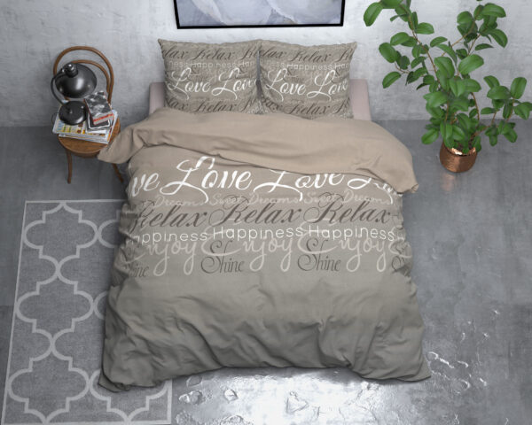 Flanel Love and Relax Taupe 200 x 200/220 - Afbeelding 2
