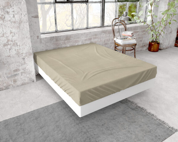 Flanel Premium Hoeslaken Taupe 160 x 200/210 - Afbeelding 2