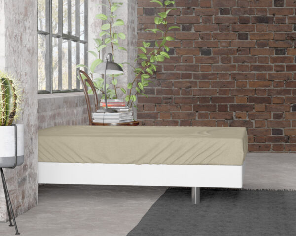 Flanel Premium Hoeslaken Taupe 180 x 200/210 - Afbeelding 2