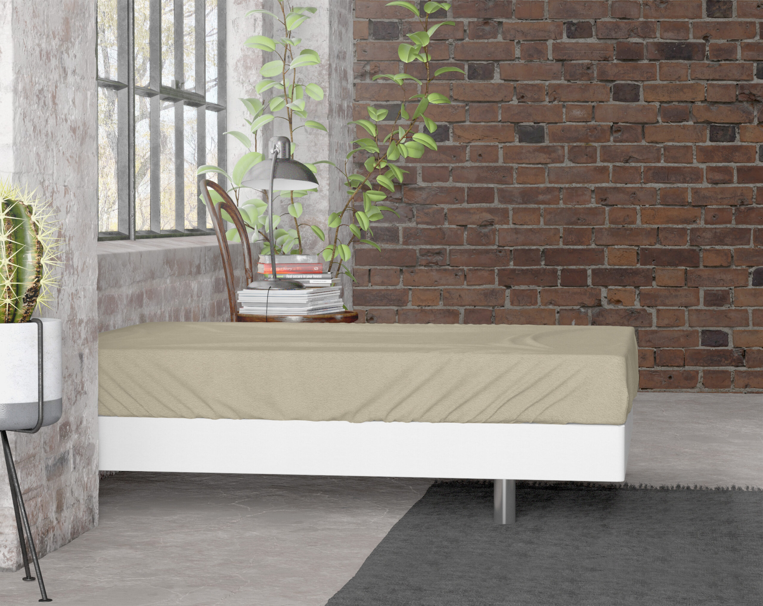 Flanel Premium Hoeslaken Taupe 200 x 200/220