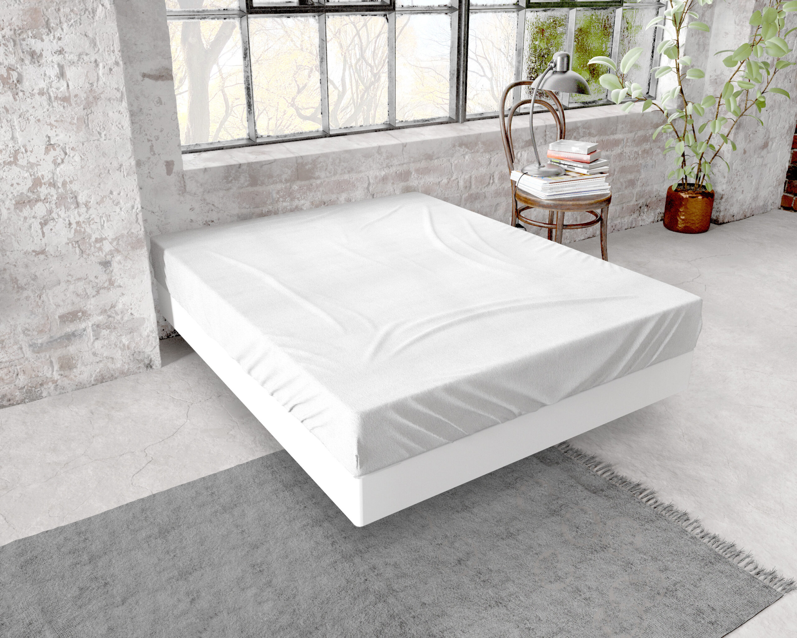 Flanel Premium Hoeslaken Wit 90 x 200/210