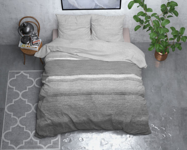 Flanel Stone Stripe Grijs 240 x 200/220 - Afbeelding 2