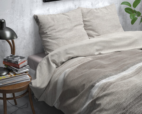 Flanel Stone Stripe Taupe 140 x 200/220 - Afbeelding 3
