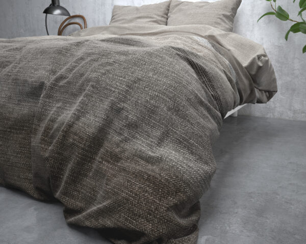 Flanel Stone Stripe Taupe 240 x 200/220 - Afbeelding 4