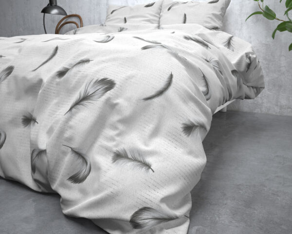 Flanel Vintage Feathers Wit 240 x 200/220 - Afbeelding 4