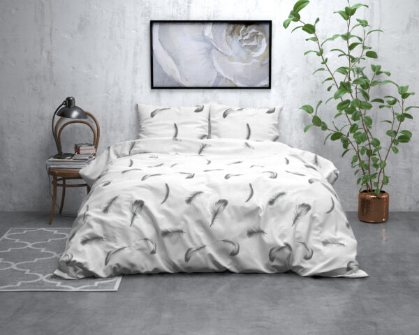 Flanel Vintage Feathers Wit 240 x 200/220 - Afbeelding 5