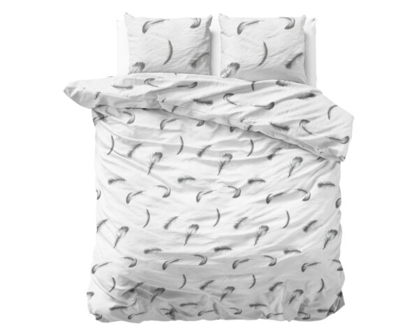 Flanel Vintage Feathers Wit 240 x 200/220