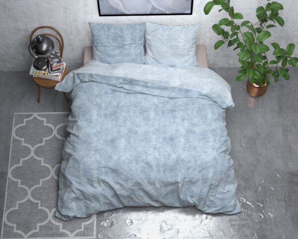 Flanel Washed Cotton Blauw 240 x 200/220 - Afbeelding 2