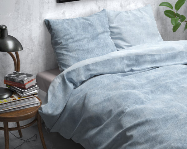 Flanel Washed Cotton Blauw 240 x 200/220 - Afbeelding 3
