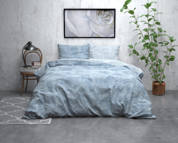 Flanel Washed Cotton Blauw 240 x 200/220 - Afbeelding 5