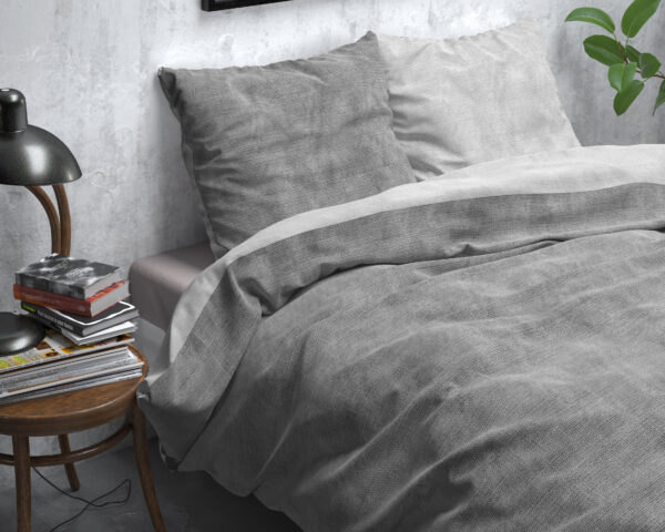 Flanel Washed Cotton Grijs 240 x 200/220 - Afbeelding 3