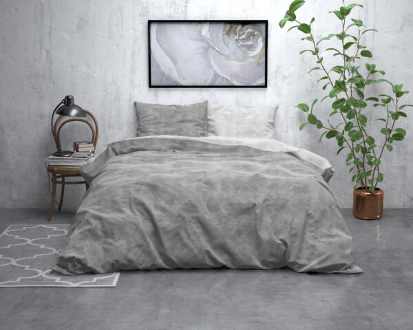 Flanel Washed Cotton Grijs 240 x 200/220 - Afbeelding 5