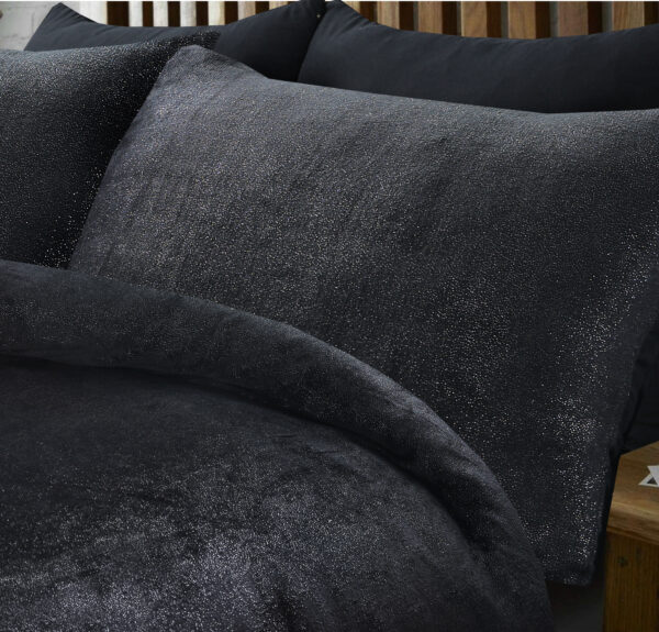 Glamour Flanel Deco Foil Zwart 240 x 200/220 - Afbeelding 3