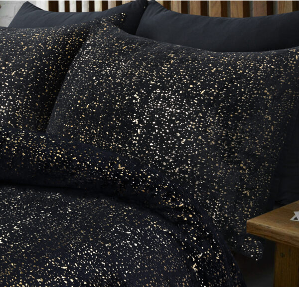 Glamour Flanel Sprankle Foil Zwart 200 x 200/220 - Afbeelding 3