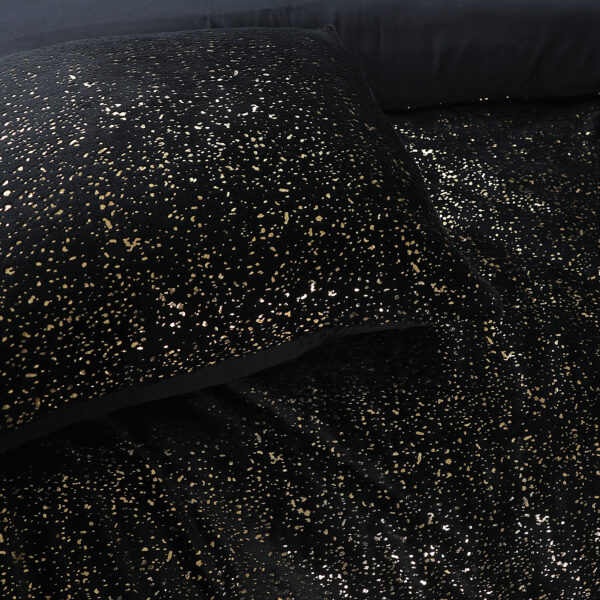 Glamour Flanel Sprankle Foil Zwart 200 x 200/220 - Afbeelding 5