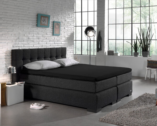 Jersey Topper Hoeslaken Zwart 120/140 x 200/220 - Afbeelding 2