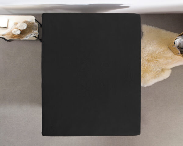 Jersey Topper Hoeslaken Zwart 120/140 x 200/220 - Afbeelding 4