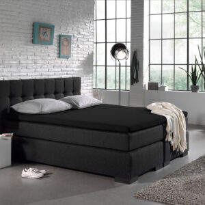 Jersey Topper Hoeslaken Zwart 120/140 x 200/220