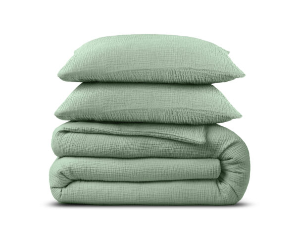 Mousseline Perkal Groen 240 x 200/220 - Afbeelding 2