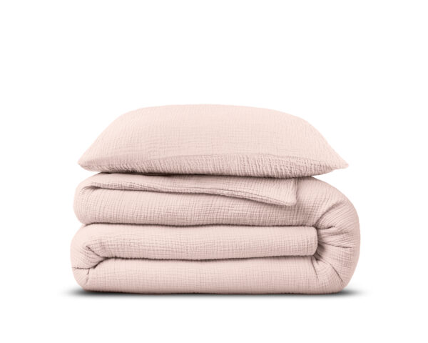 Mousseline Perkal Roze 140 x 200/220 - Afbeelding 2