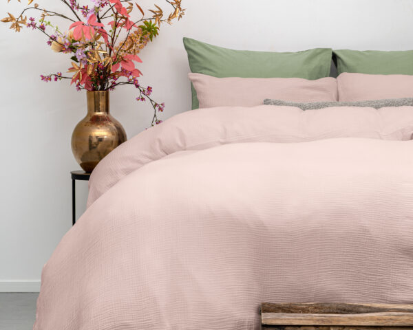 Mousseline Perkal Roze 140 x 200/220 - Afbeelding 4