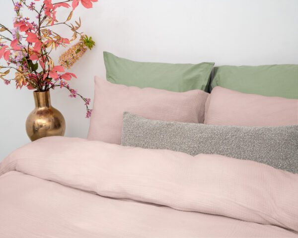 Mousseline Perkal Roze 140 x 200/220 - Afbeelding 5