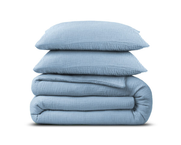 Mousseline Perkal Sky Blauw 240 x 200/220 - Afbeelding 3