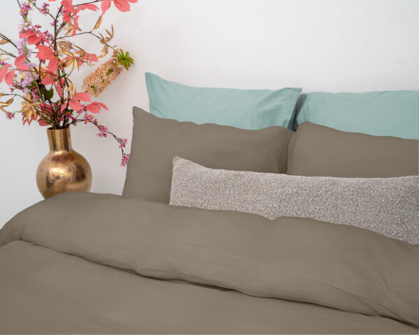 Mousseline Perkal Taupe 140 x 200/220 - Afbeelding 4