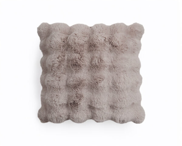 Pom Rabbit Fur sierkussen Taupe/Rose 50 x 50 - Afbeelding 3