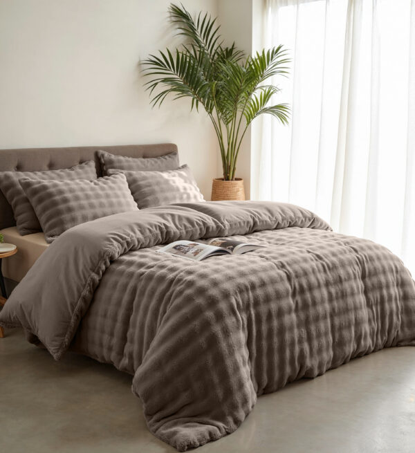 Pompom Taupe 200 x 220 - Afbeelding 2
